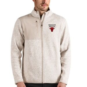 Chicago Bulls Antigua Fortune Full-Zip Men Jacket Oatmeal, Sizw XL